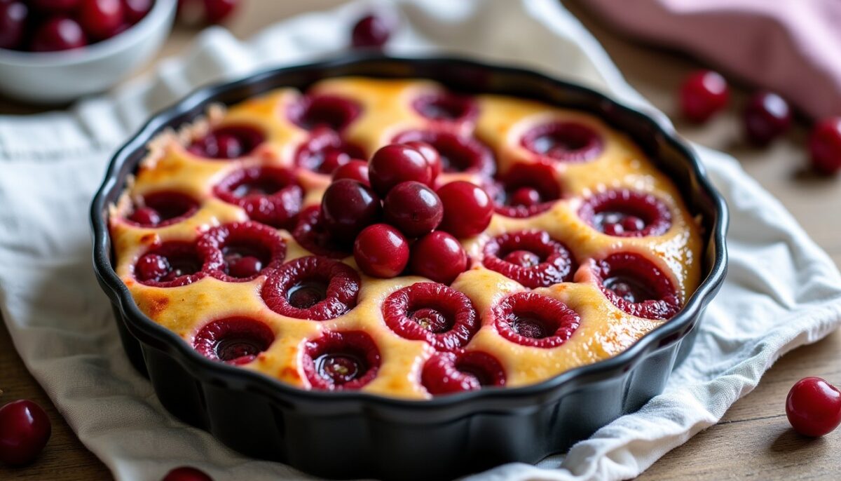 Clafoutis aux cerises tout en douceur : la recette moelleuse sans sucre ajouté à tester absolument Clafoutis aux cerises tout en douceur : la recette moelleuse sans sucre ajouté à tester absolument