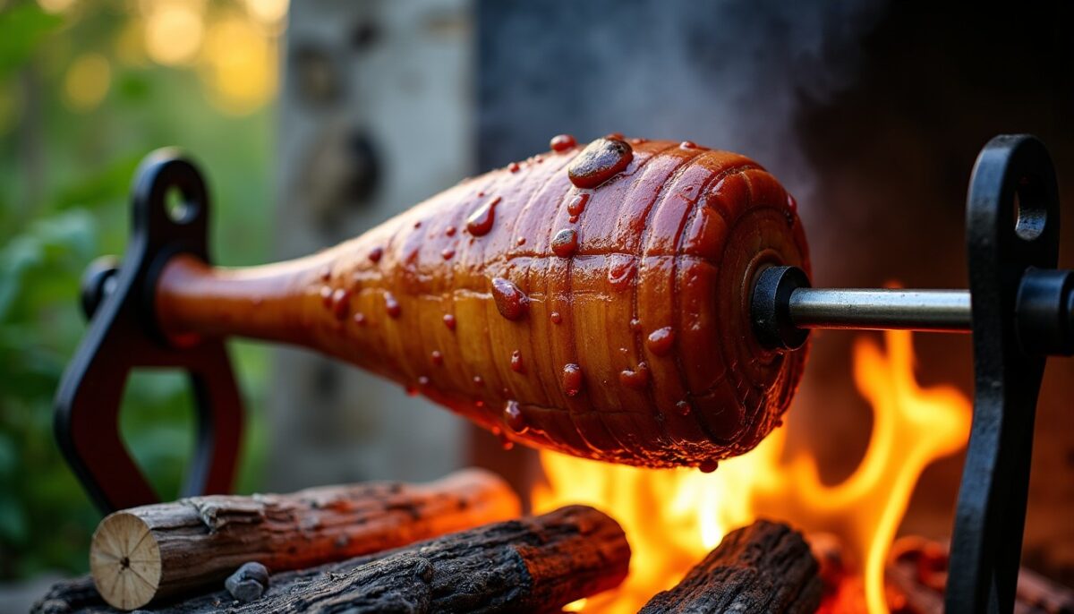 Jambon à la broche au feu de bois : les astuces pour une cuisson gourmande et chaleureuse Jambon à la broche au feu de bois : les astuces pour une cuisson gourmande et chaleureuse